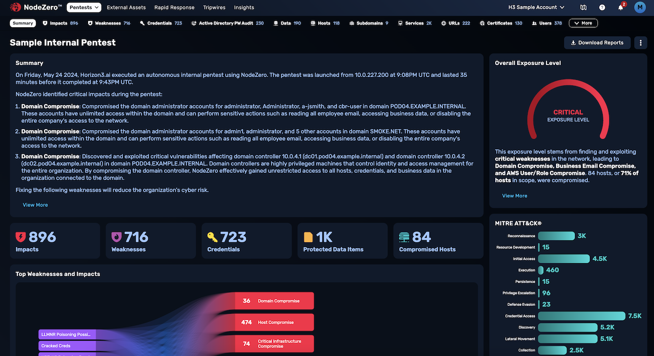 NodeZero Internal Pentest