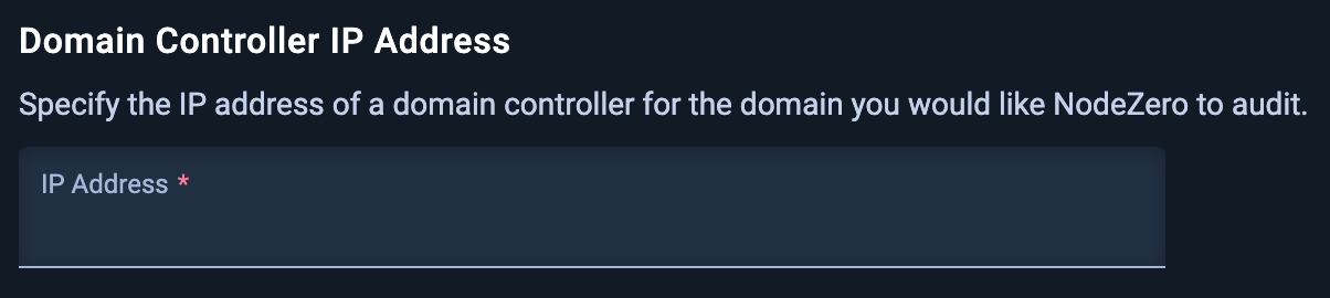 Domain IP Controller form - the IP Address field is required.